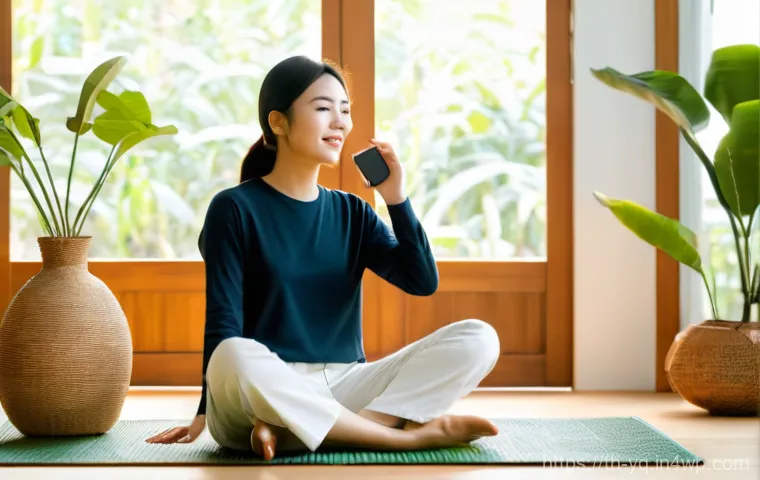 음성 인터페이스의 사용자 경험 향상 방법 - A young Thai woman in her late 20s, wearing a modest, comfortable long-sleeved t-shirt and ankle-len...